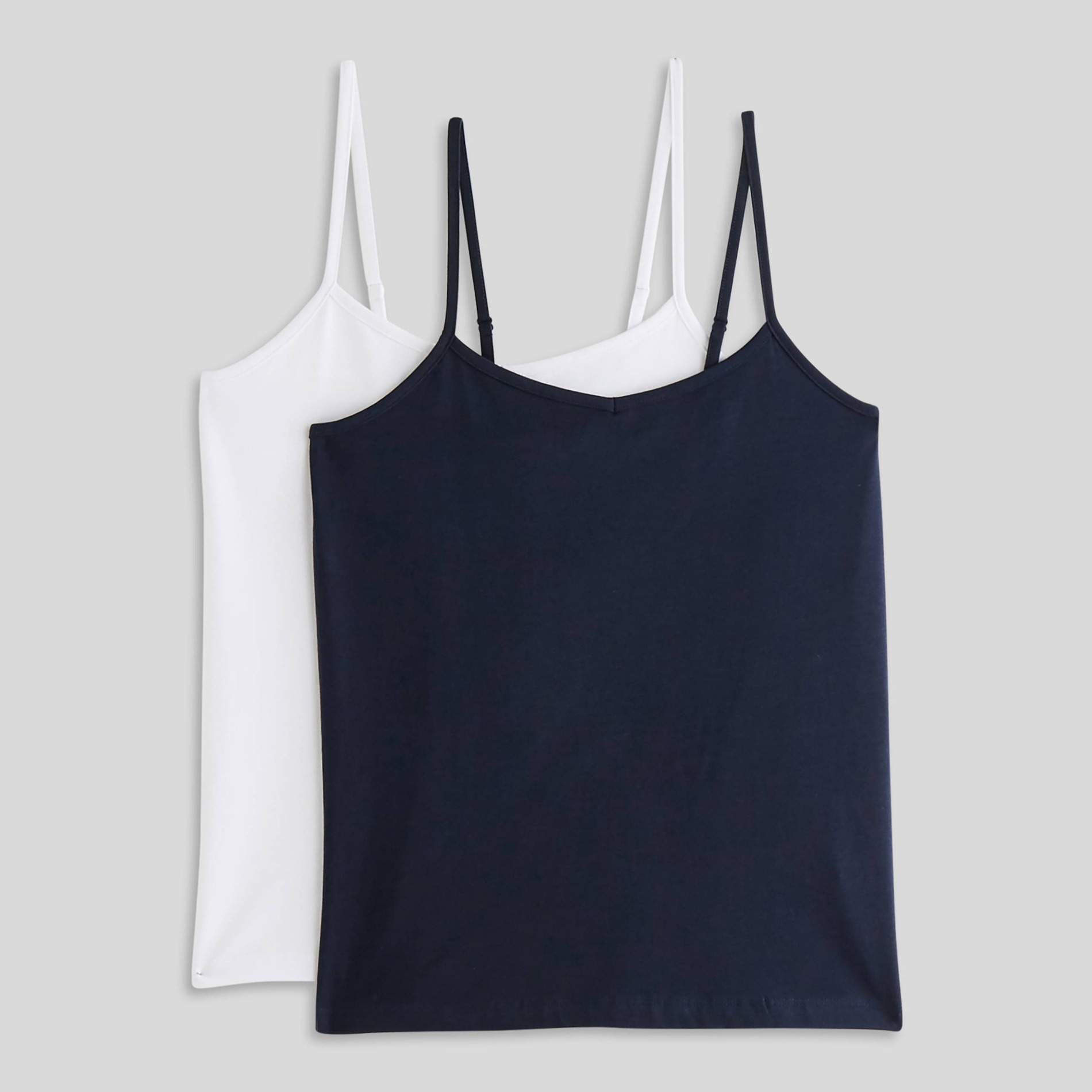 Lot de 2 caracos fines bretelles en coton BIO GOTS, MONOPRIX