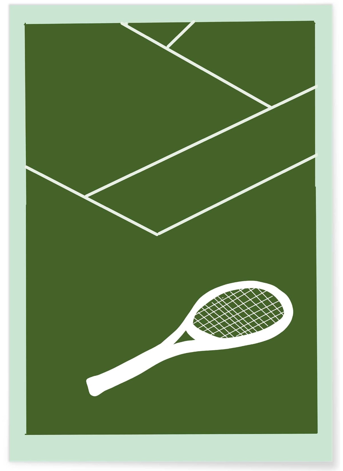 Affiche Tennis Design : Raquette et Terrain, L'AFFICHERIE