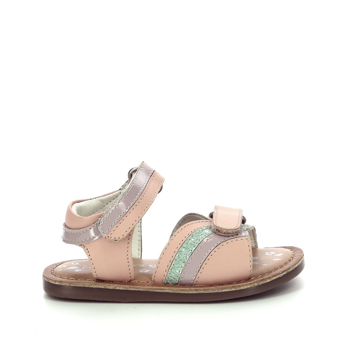 Sandales cuir scratchs divizza rose clair Kickers La Redoute