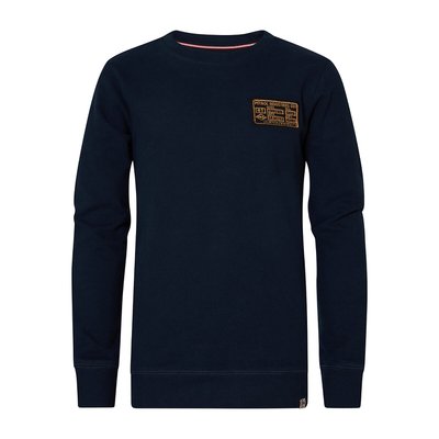 Embroidered Logo Sweatshirt in Cotton Mix PETROL INDUSTRIES