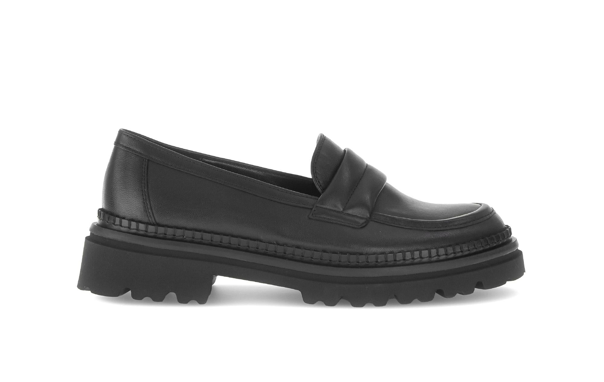Mocassins en cuir lisse à talon décroché, GABOR