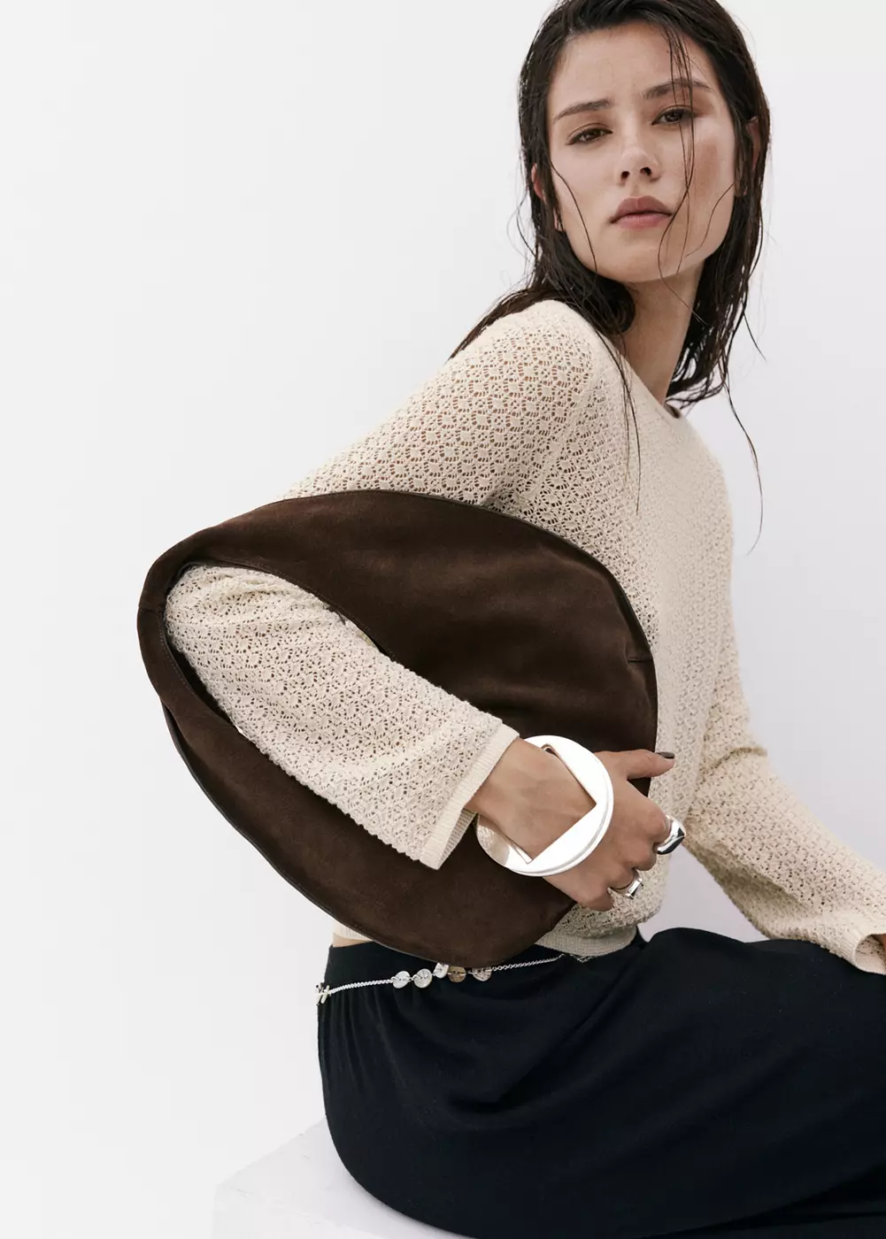 Pull maille ajourée Fil textile, MANGO