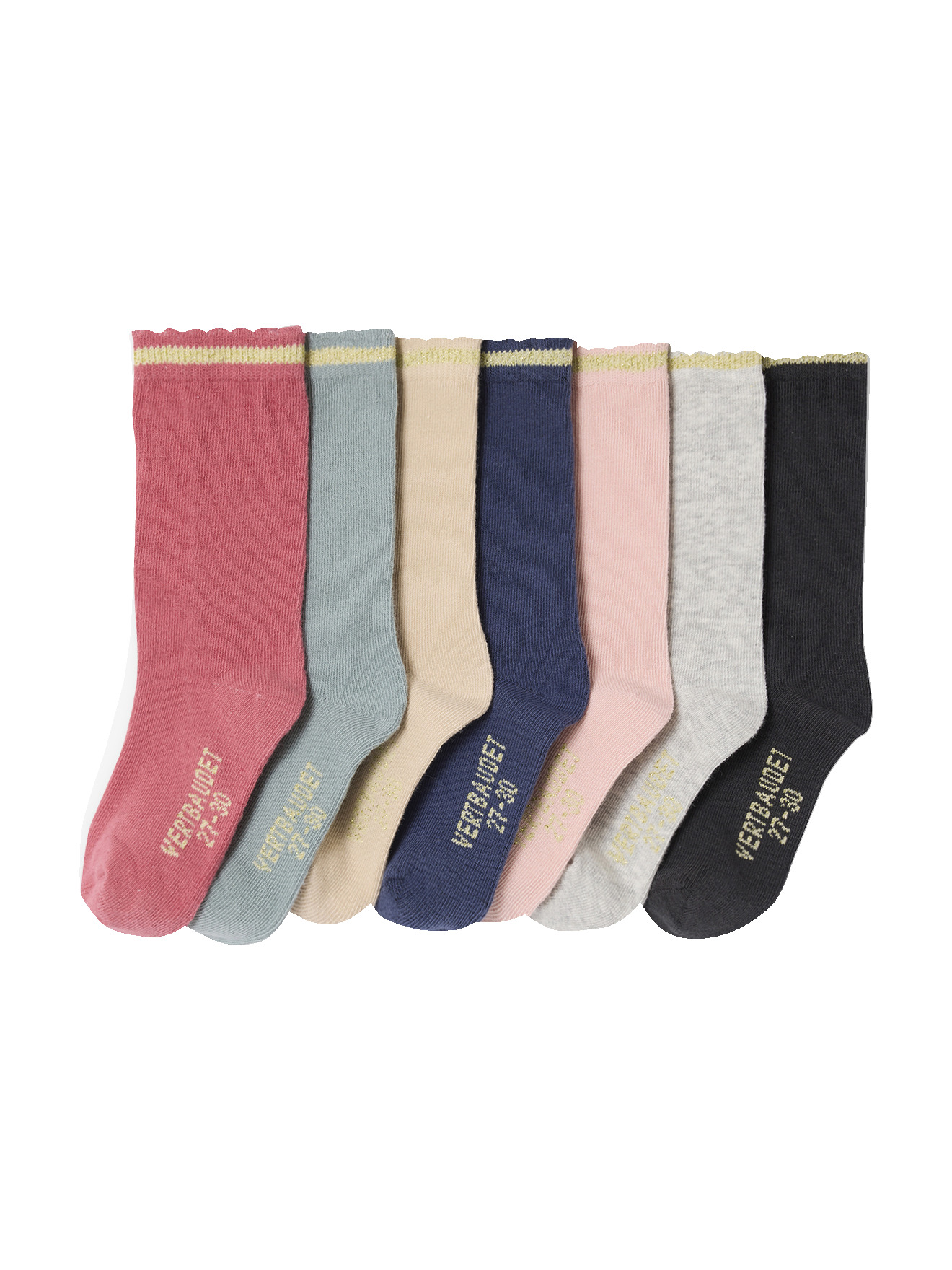 Lot de 7 paires de mi-chaussettes fil textile, VERTBAUDET