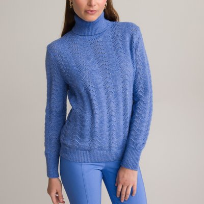 Пуловер с высоким воротником из тонкого трикотажа пуантель ANNE WEYBURN