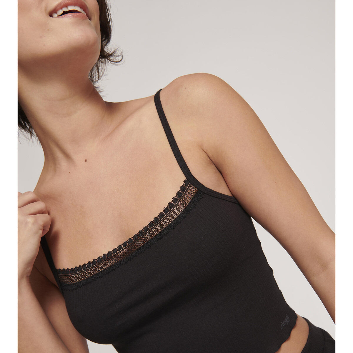 go ribbed crop top in cotton