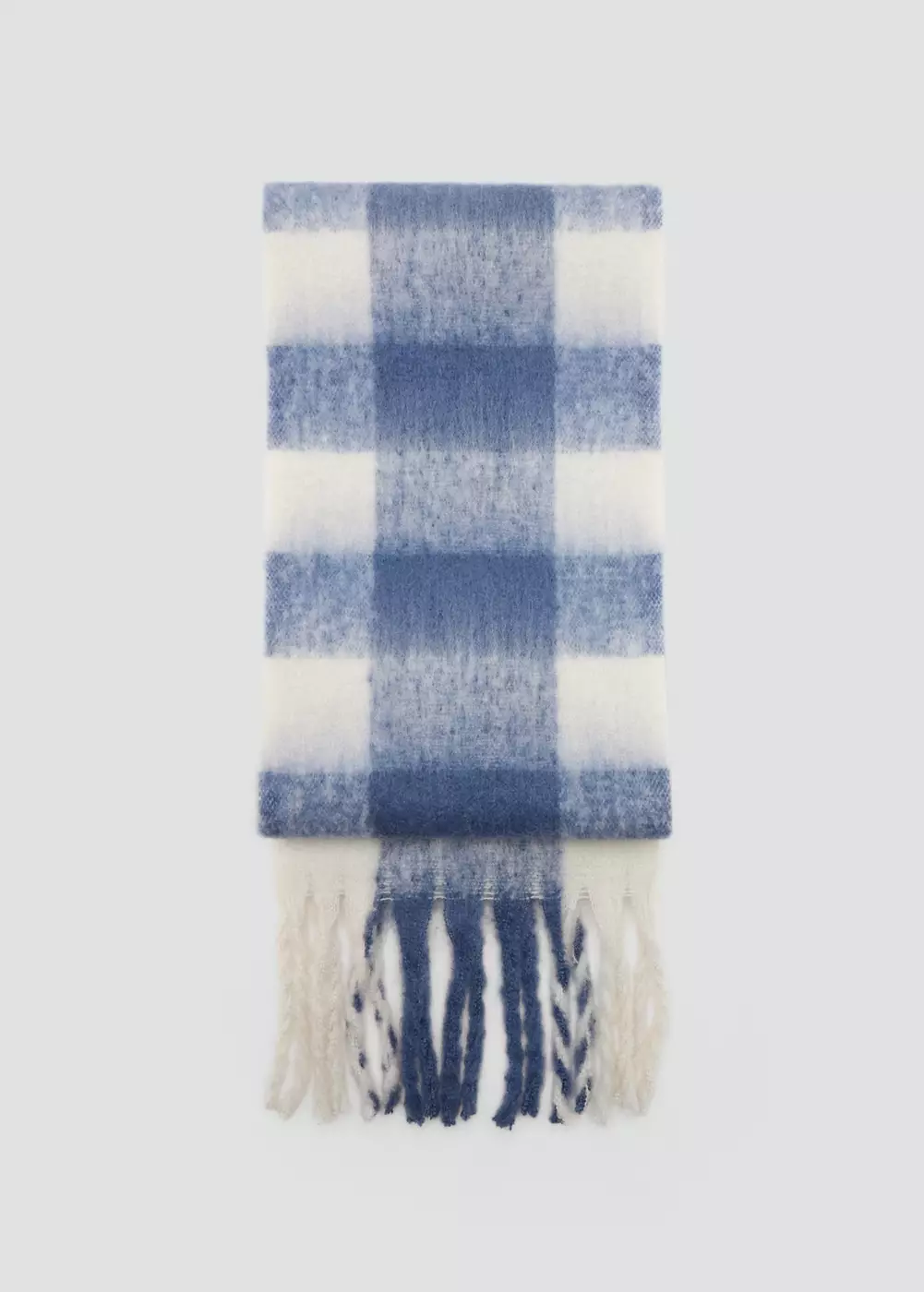 Check scarf with fringed ends, MANGO TEEN