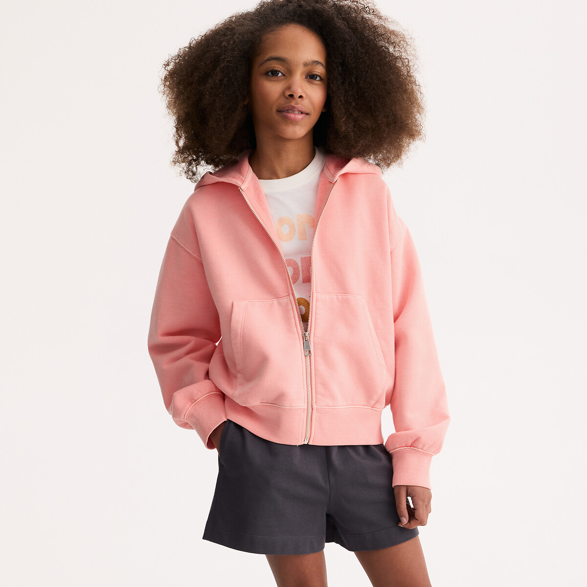 Sweat zippé à capuche en molleton, LA REDOUTE COLLECTIONS