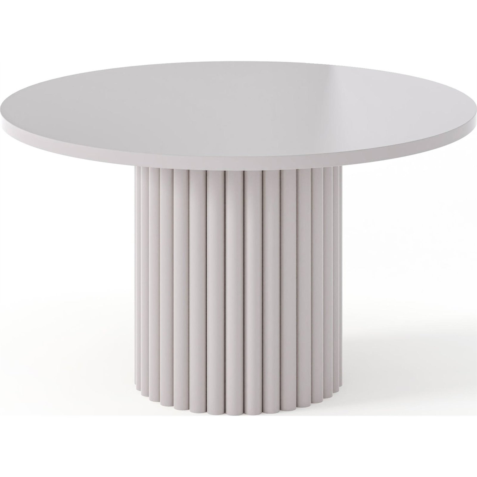 Table basse ronde métal piètement cannelé, RECOLLECTION