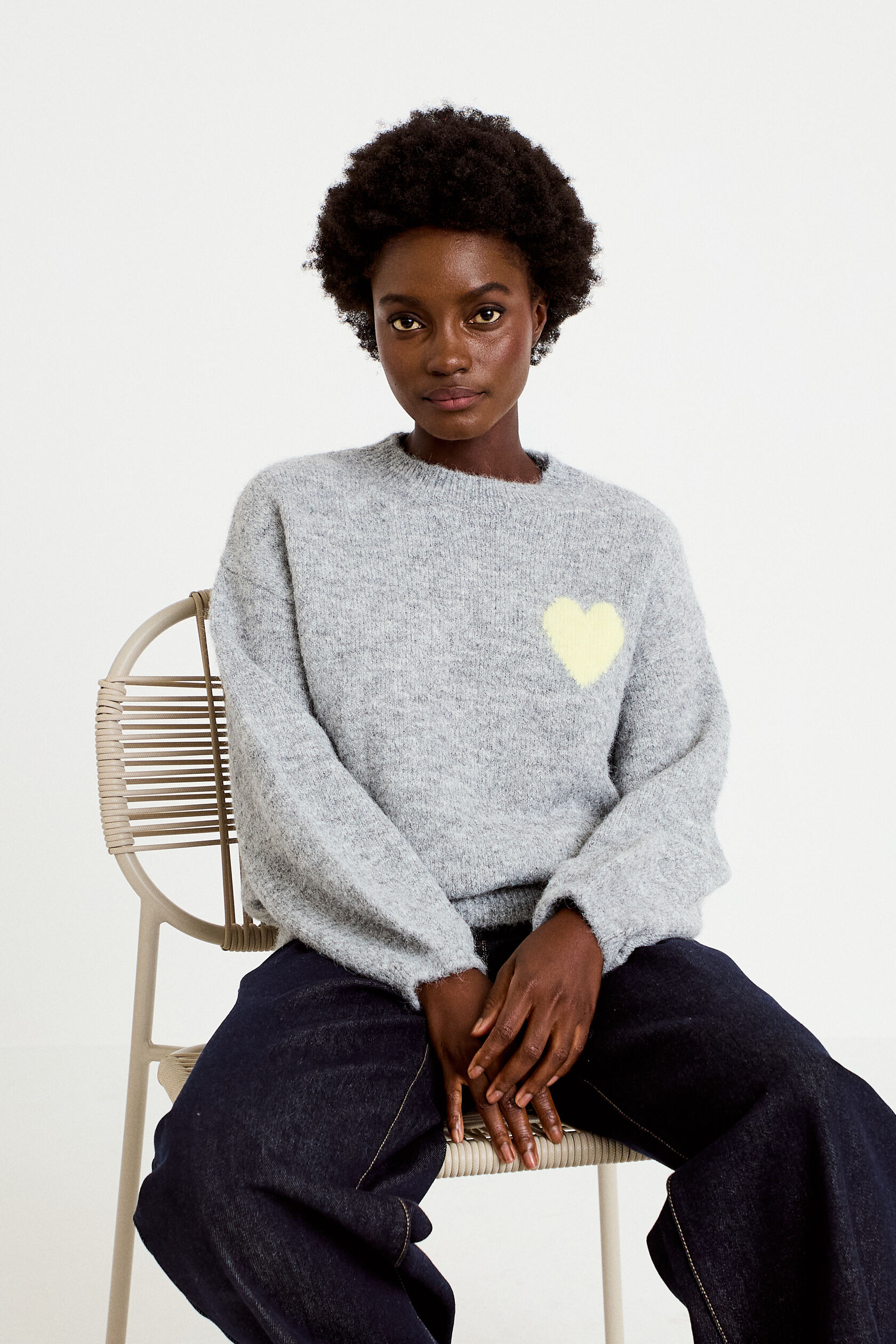 Pull oversize col rond manches longues, CACHE CACHE