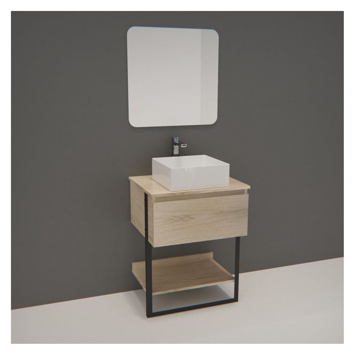 meuble de salle bain, miroir et vasque nina