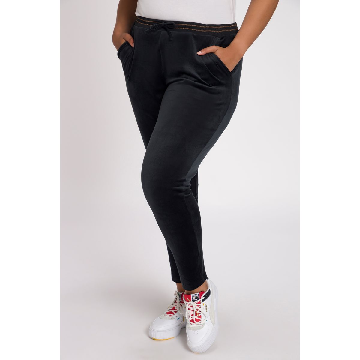 Pantalon jogging velours noir femme La Redoute