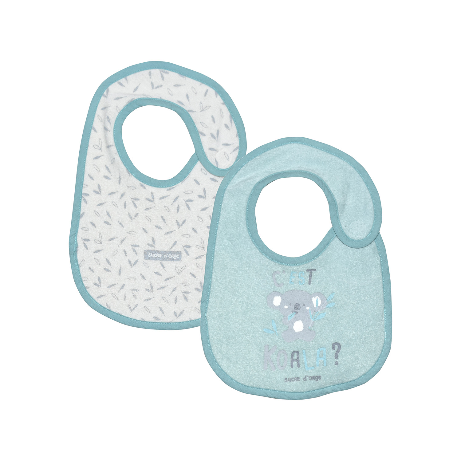 Lot de 2 bavoirs naissance fatou, SUCRE D'ORGE