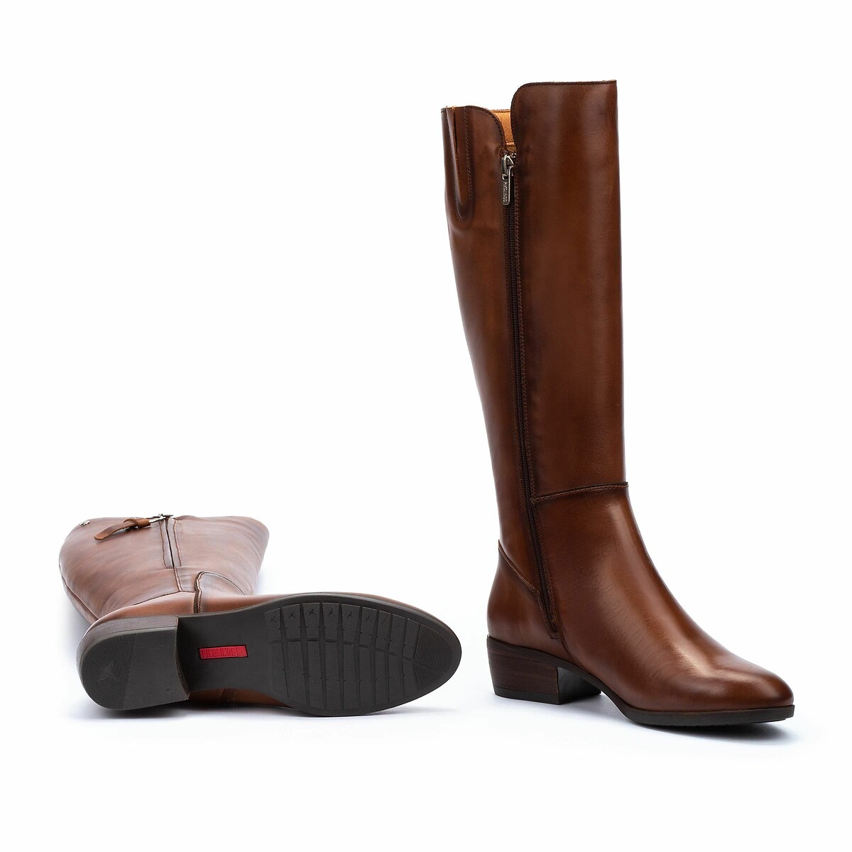 Bottes Manoukian En Daim Synthétique Et Cuir Cognac - Pointure 40, Talon >7 Cm, Neuves En Boîte