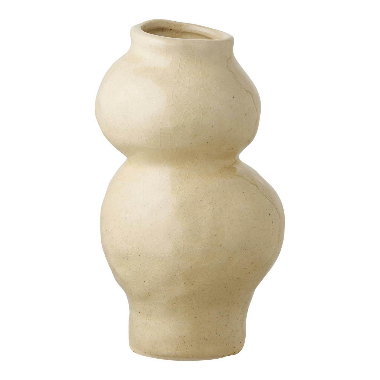 Vase design organique en céramique beige, PIER IMPORT