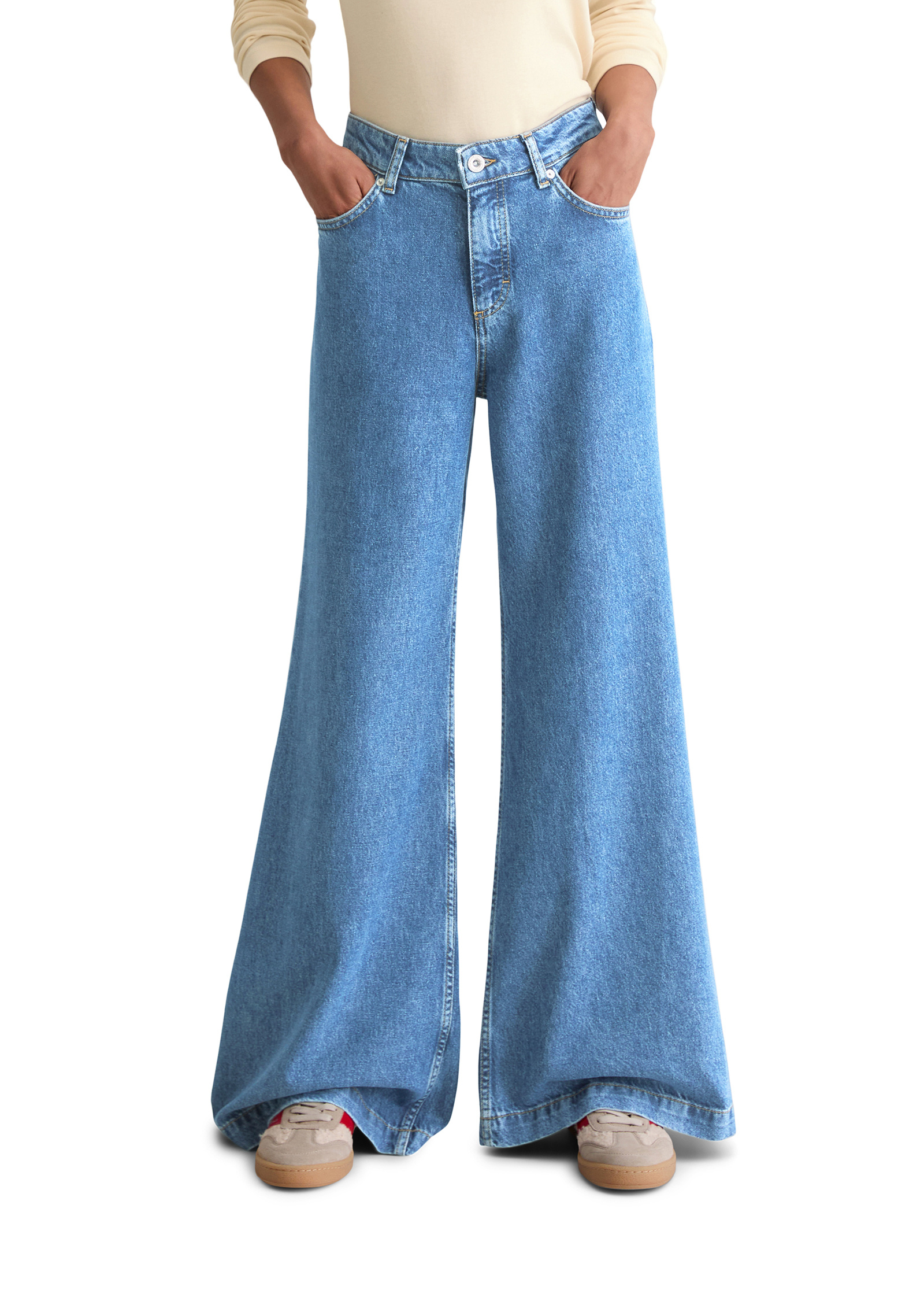 Jeans large flared en doux mélange de lyocell et de coton, MARC O'POLO