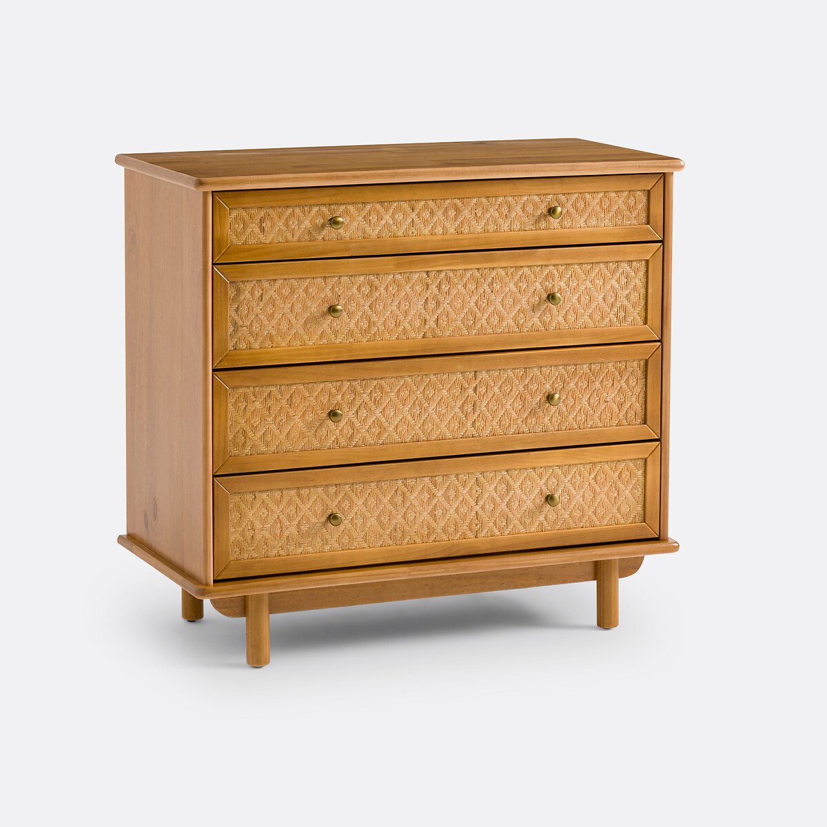 Commode Pin Massif Et Cannage, Orient