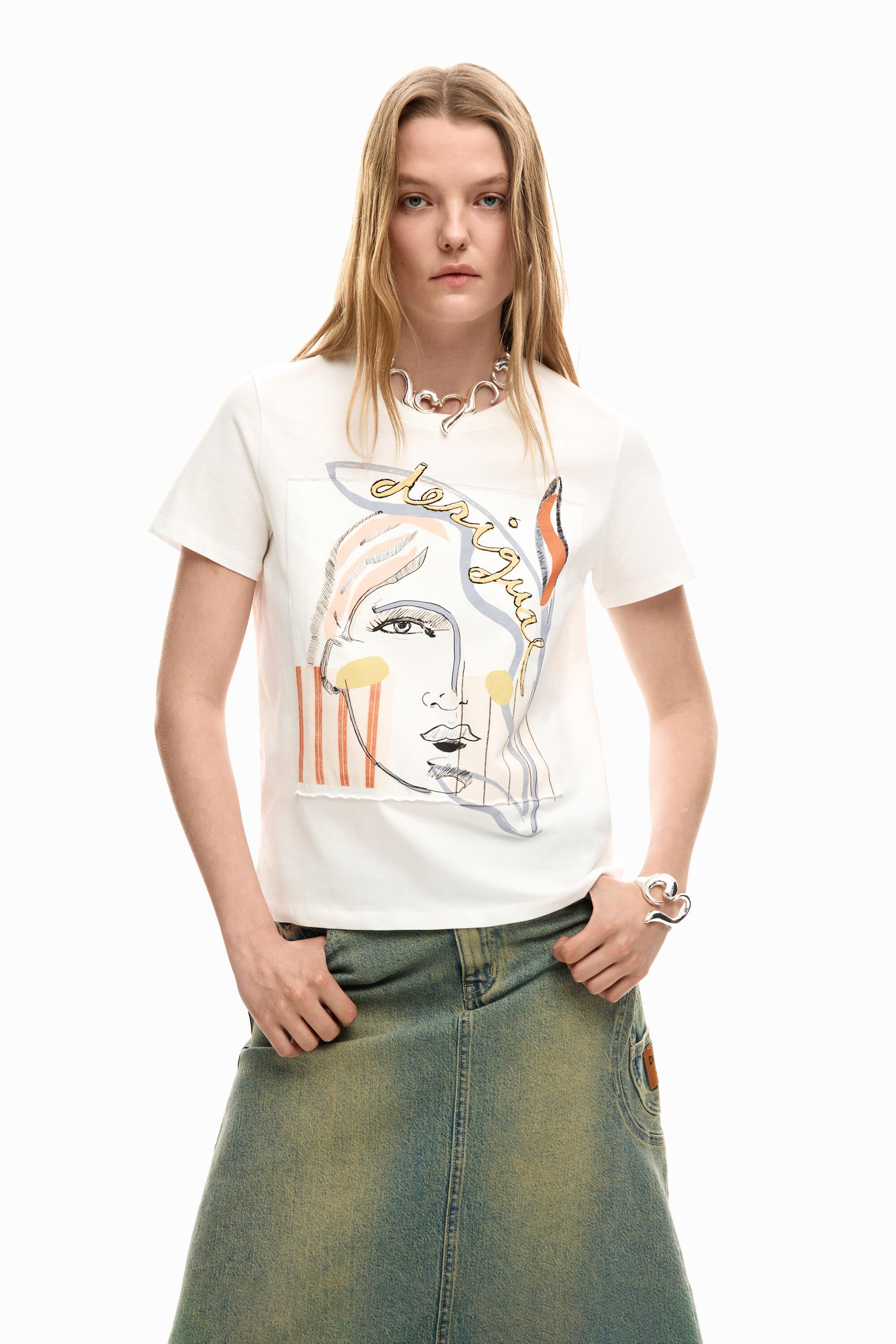 T-shirt logo Visage, DESIGUAL