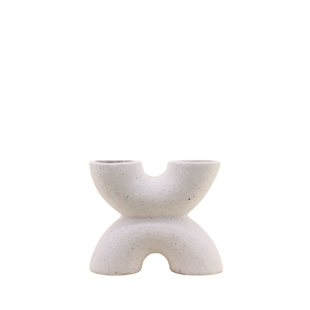 Vase en porcelaine double entrée, H12cm, ORNAMI