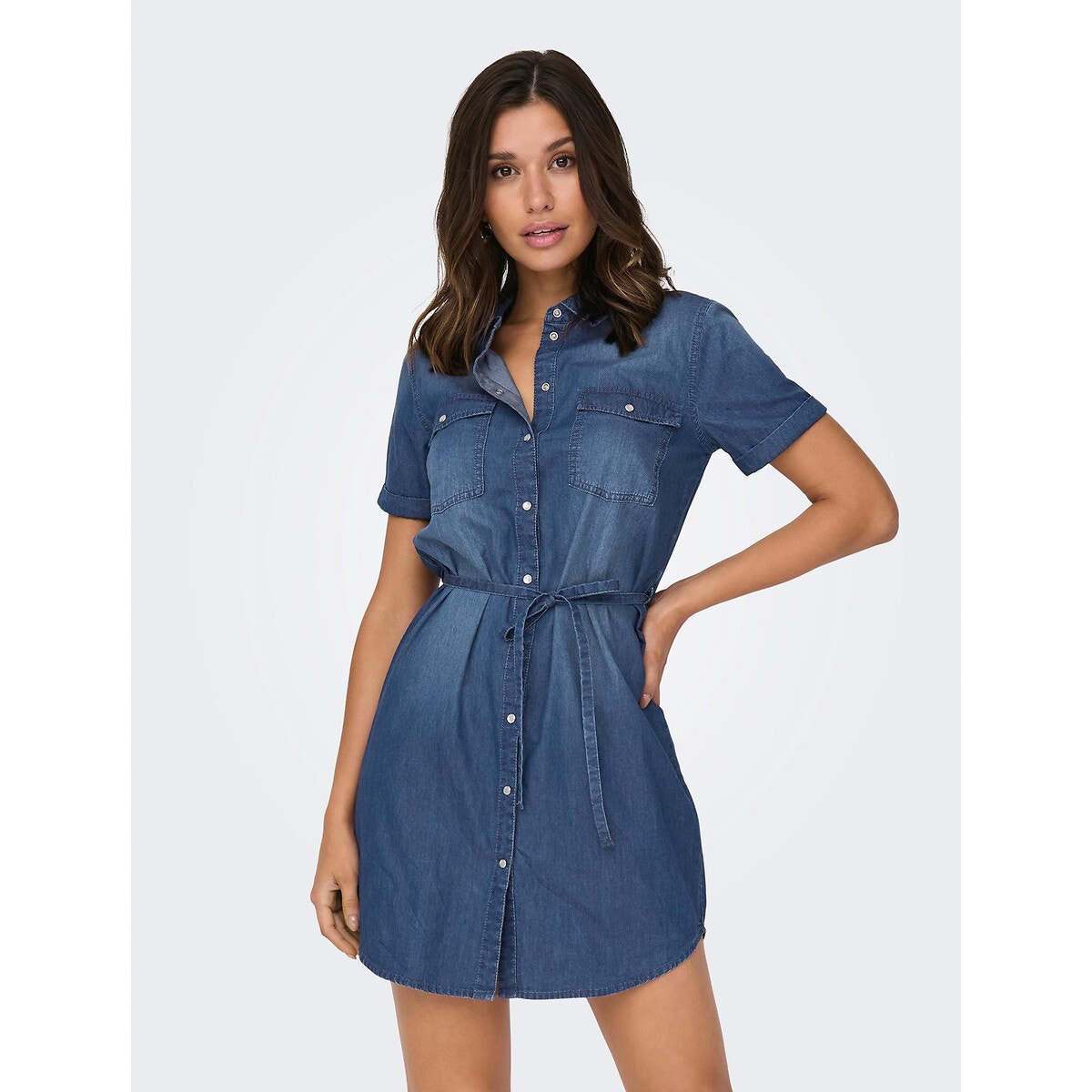 Robe chemise en jean La Redoute