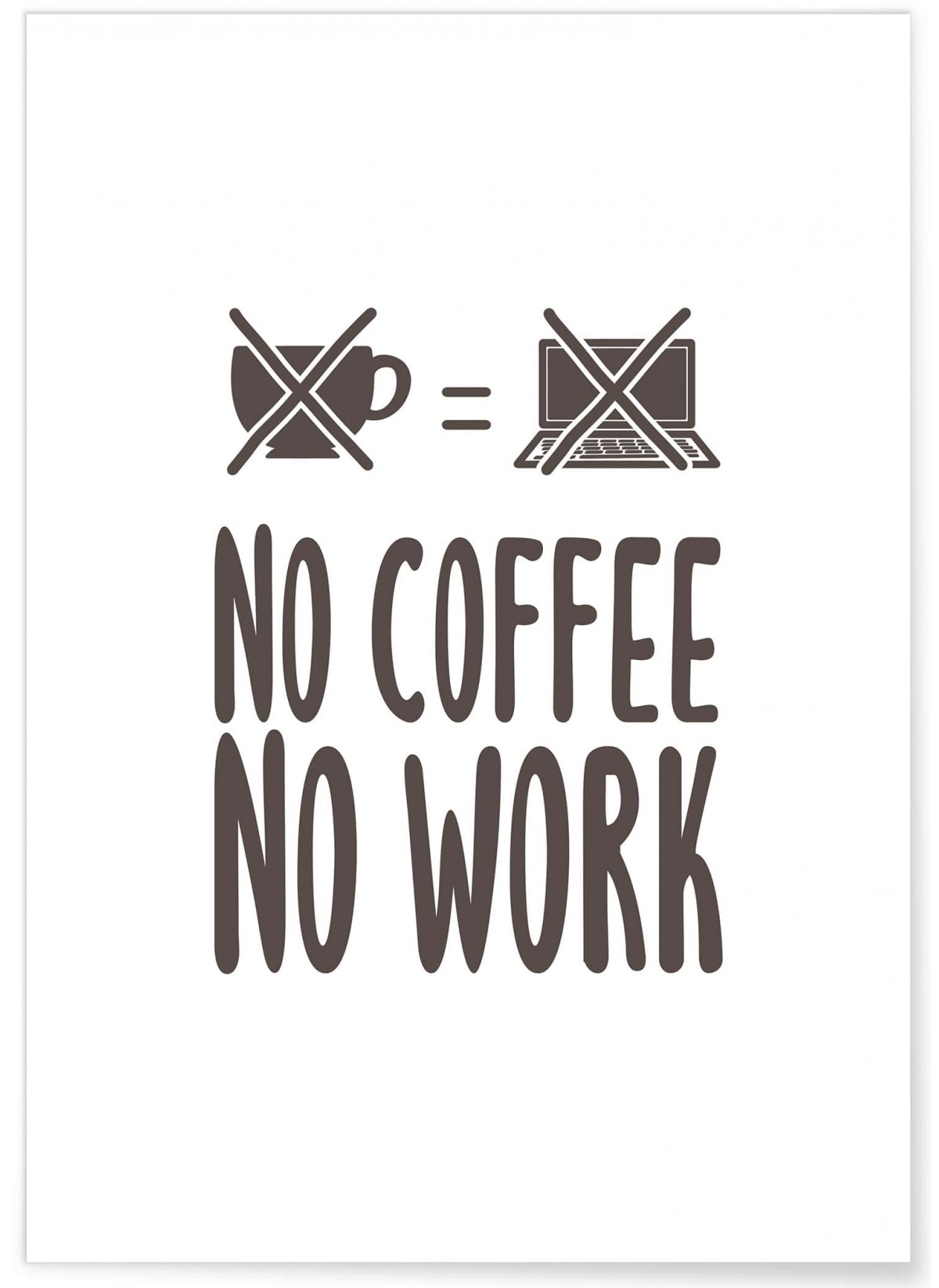 Affiche 'No coffee no work', L'AFFICHERIE