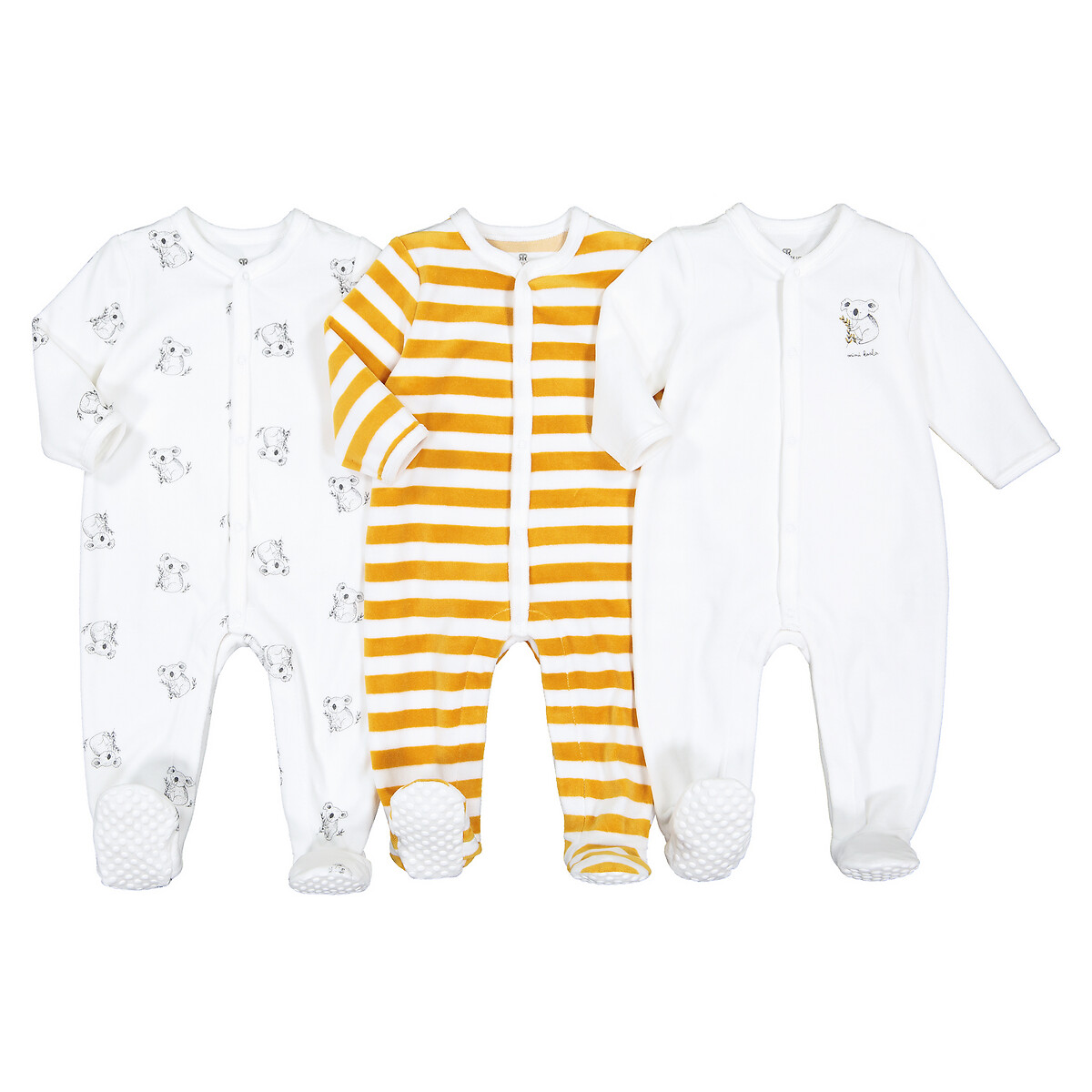Baby Girls Pack of THREE Sleepsuits Fruit Designs NB up to 18-24M NEW in PACK 