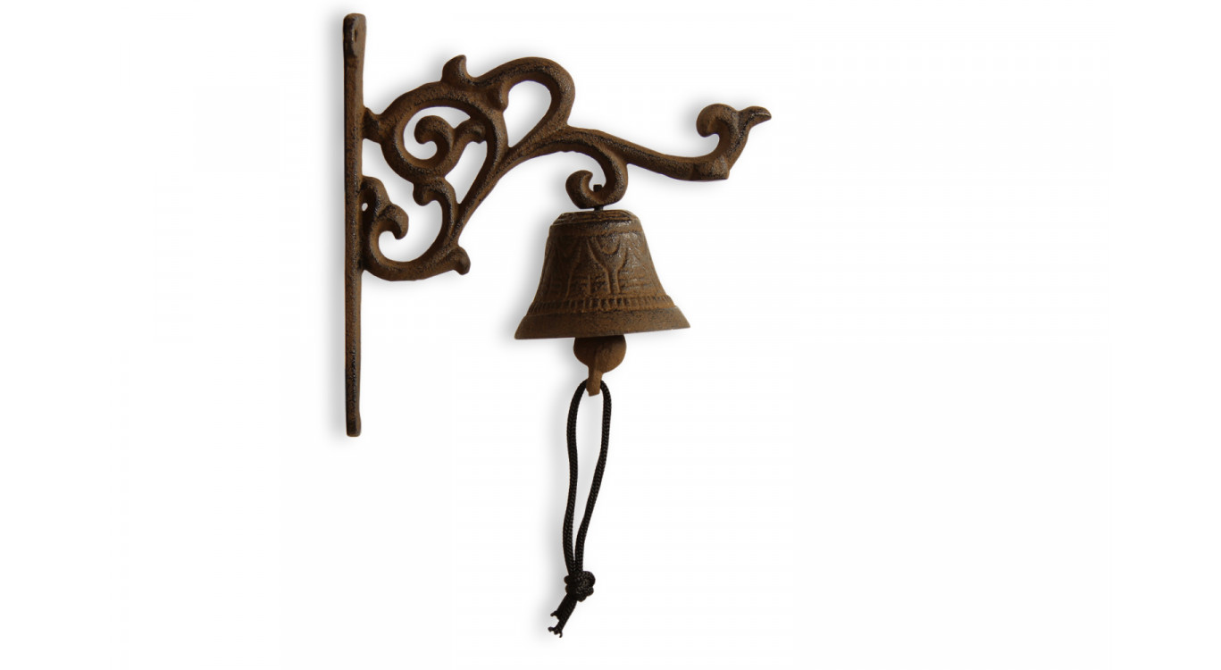 Cloche Fonte Marron 18x7.5x17.5cm, DECORATION D’AUTREFOIS