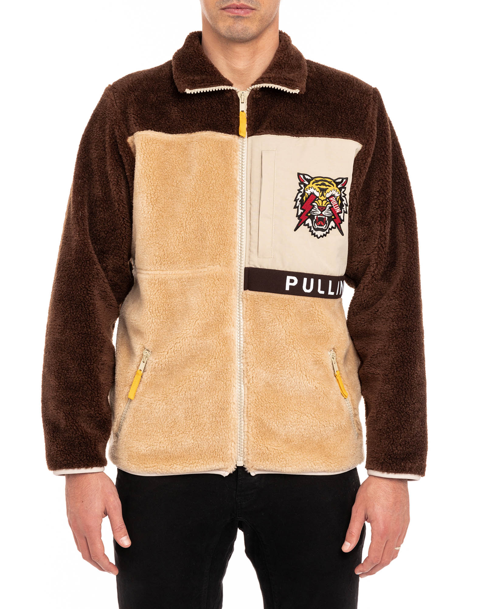 VESTE SHERPA TIGERBROWN, PULLIN