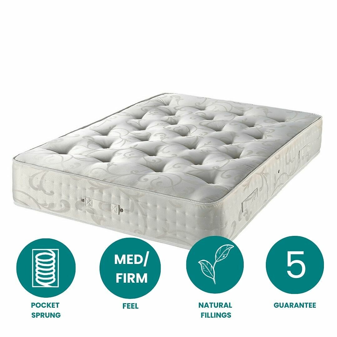 Cashmere/Wool 3000 Natural Pocket Mattress, ASPIRE