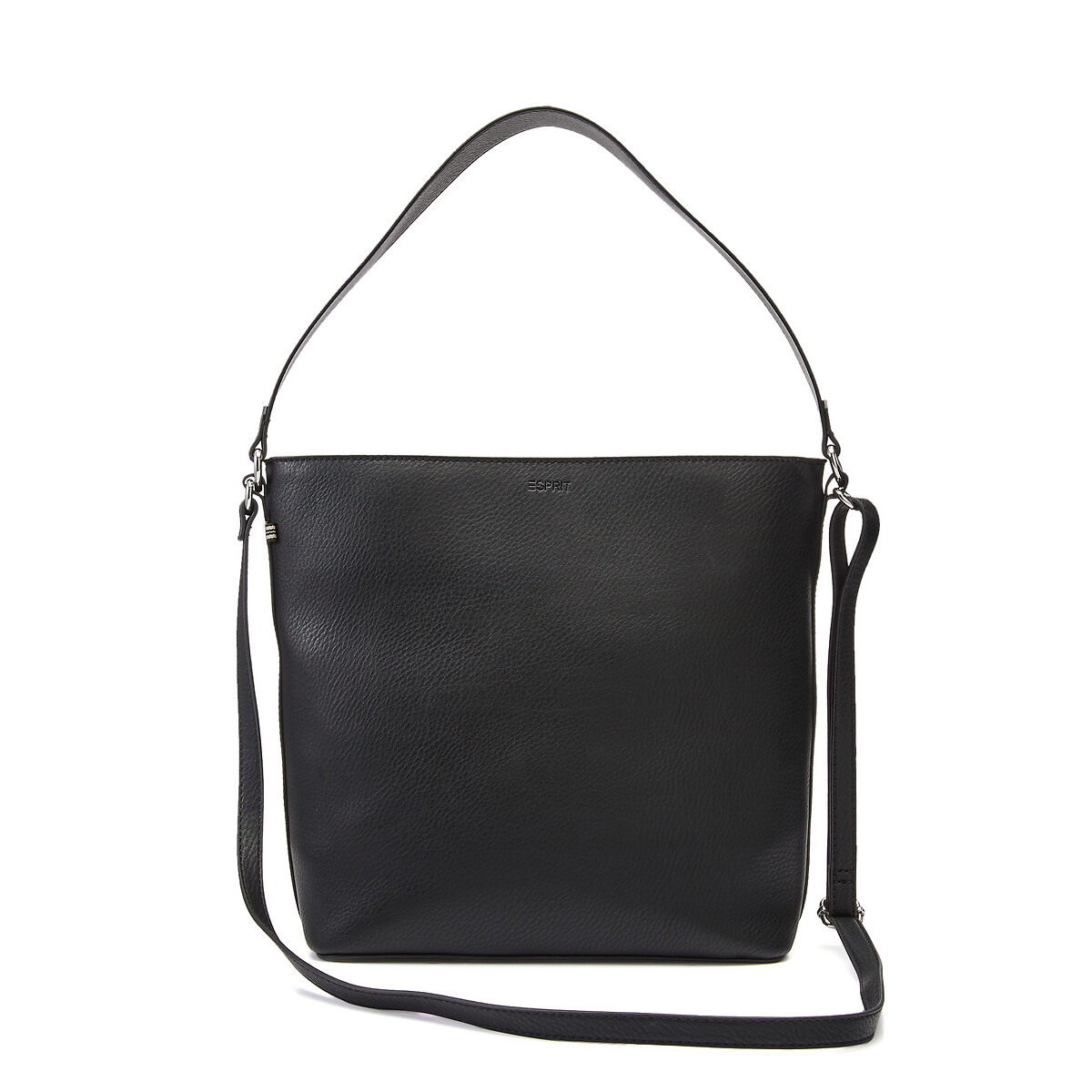 Zipped Top Handle Shoulder Handbag In Faux Leather