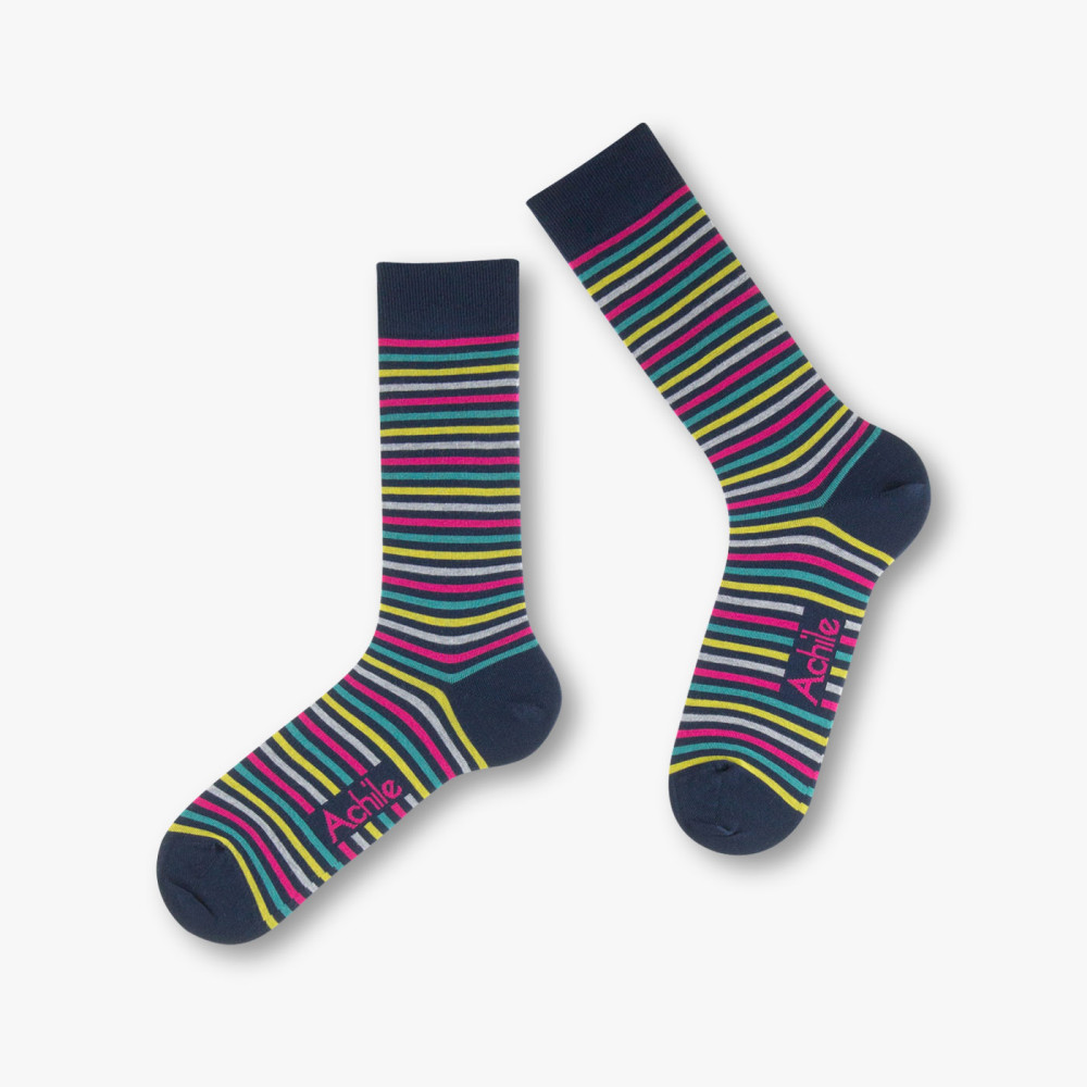 SOIMISS – Lot De 2 Paires De Chaussettes Longues Arc-en-ciel Rayées Multicolores Pour Enfants, Déguisement Ou Tenue Fun