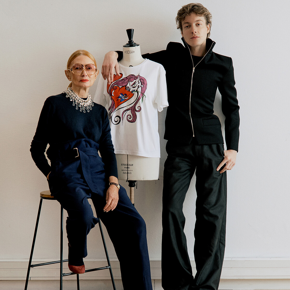 T-shirt, col rond, manches courtes, imprimé graphique, CHARLES DE VILMORIN X LA REDOUTE