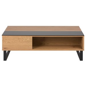 Table basse relevable rectangulaire bois clair et métal  L110 cm WYNN