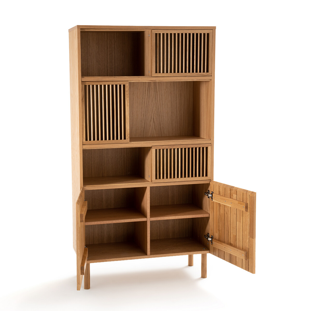 Product photograph of Bilbao Oak Storage Bookcase from La Redoute UK