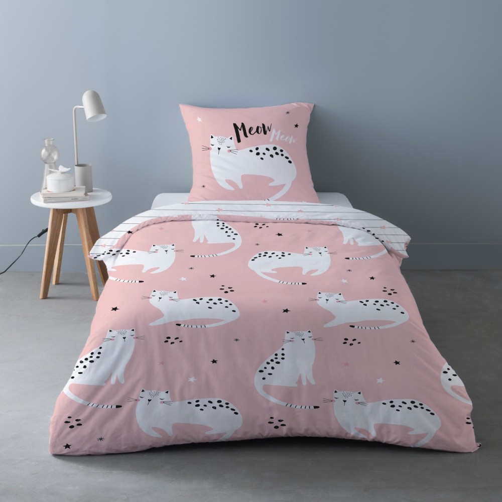 Housse De Couette 140x200 Chaton + 1 Taie D'oreiller, DECORATIE