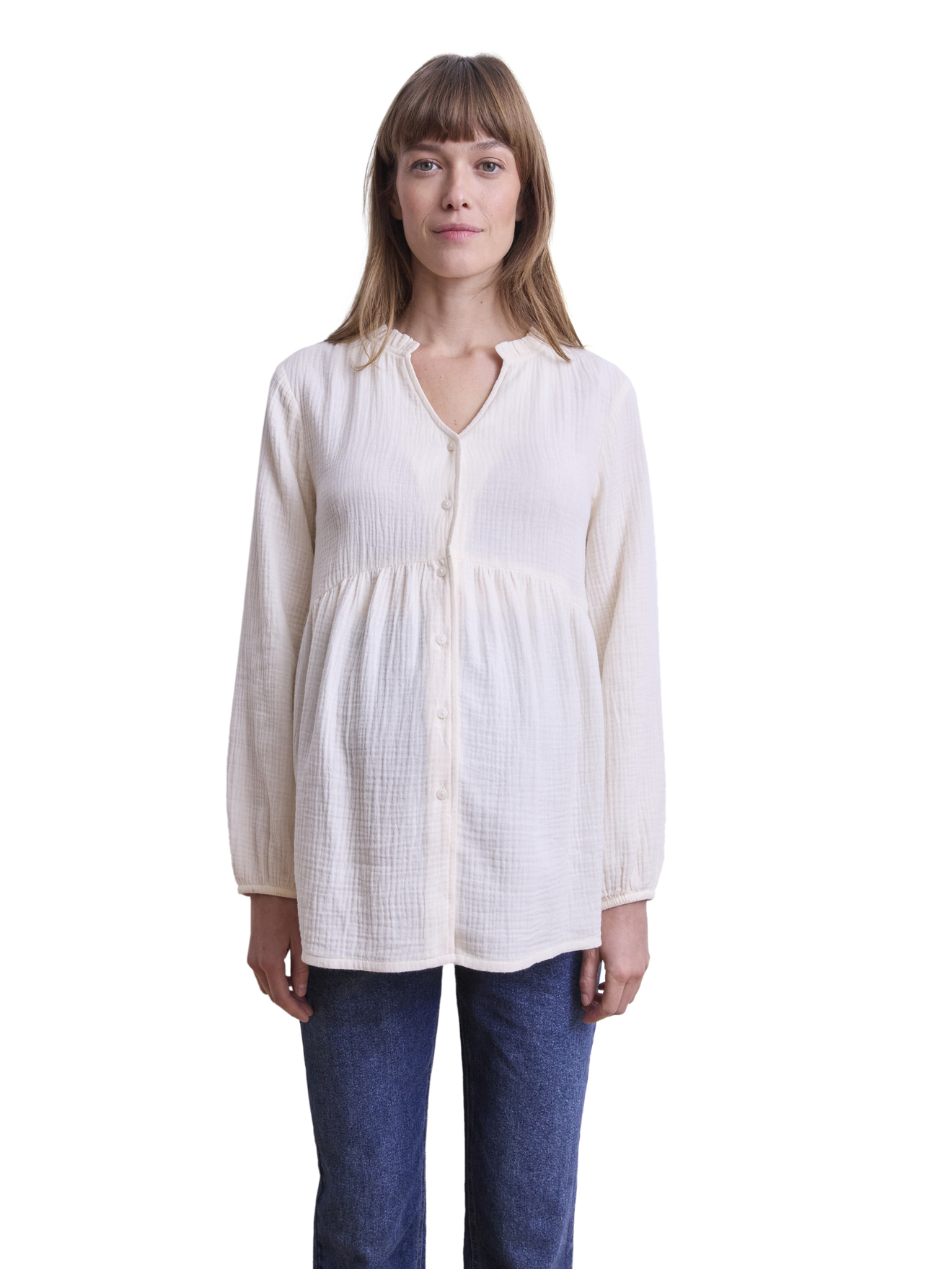 Blouse gaze de coton grossesse et allaitement, VERTBAUDET