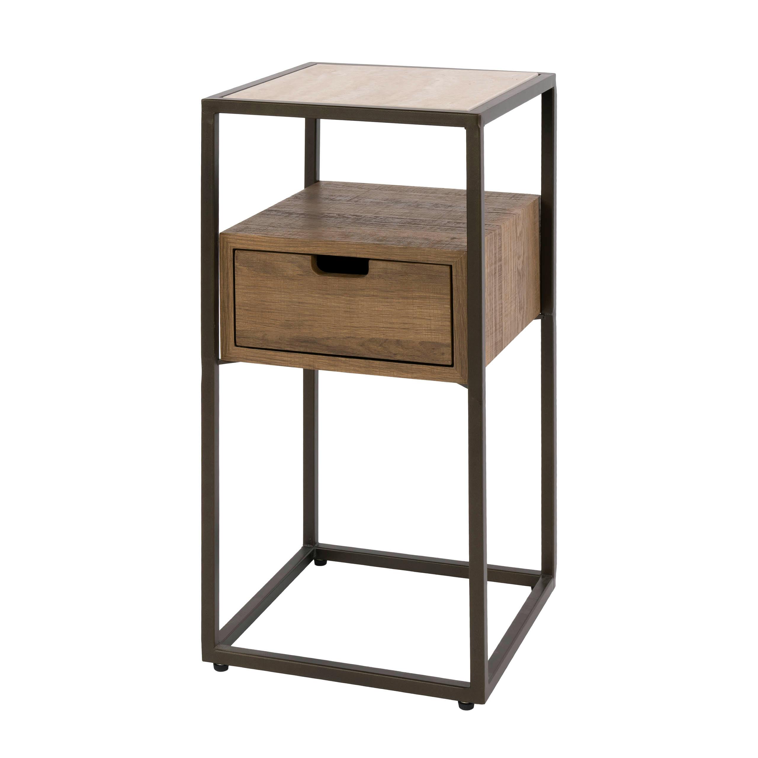 Petite table de chevet céramique 1 tiroir ASCOLI, PIER IMPORT