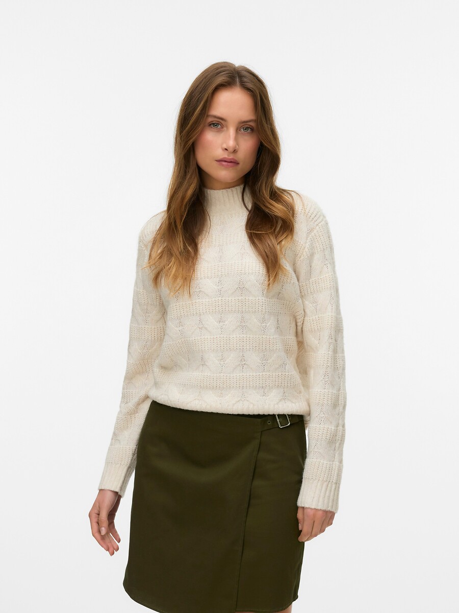 High Neck Jumper in Cable Stitch, VERO MODA
