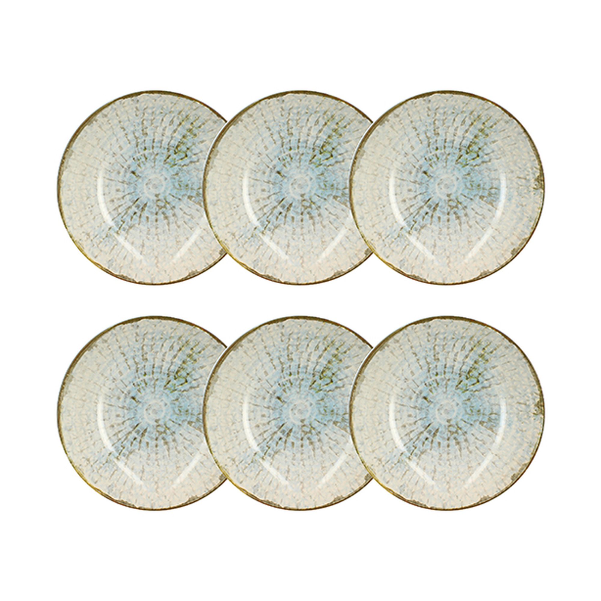 Lot de 6 assiettes calottes 21cm en faïence, MINERAL, NOVASTYL