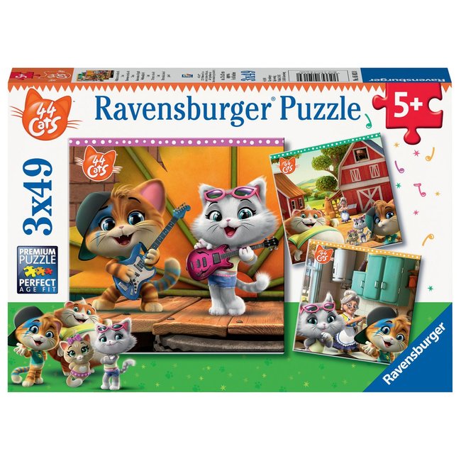 Ravensburger - puzzle enfant - puzzles 3x49 p - bienvenue chez les 44 chats  ! - dès 5 ans - 05013 Ravensburger