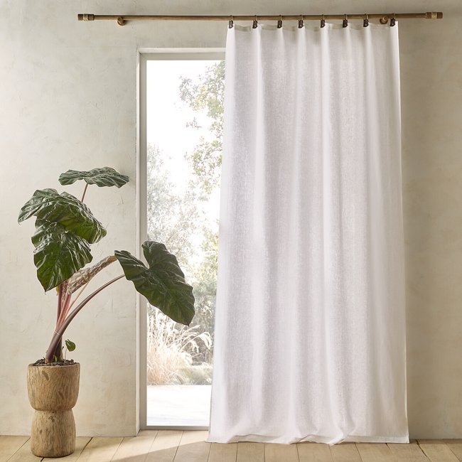Private 100% Washed Linen Curtain with Rings - AM.PM