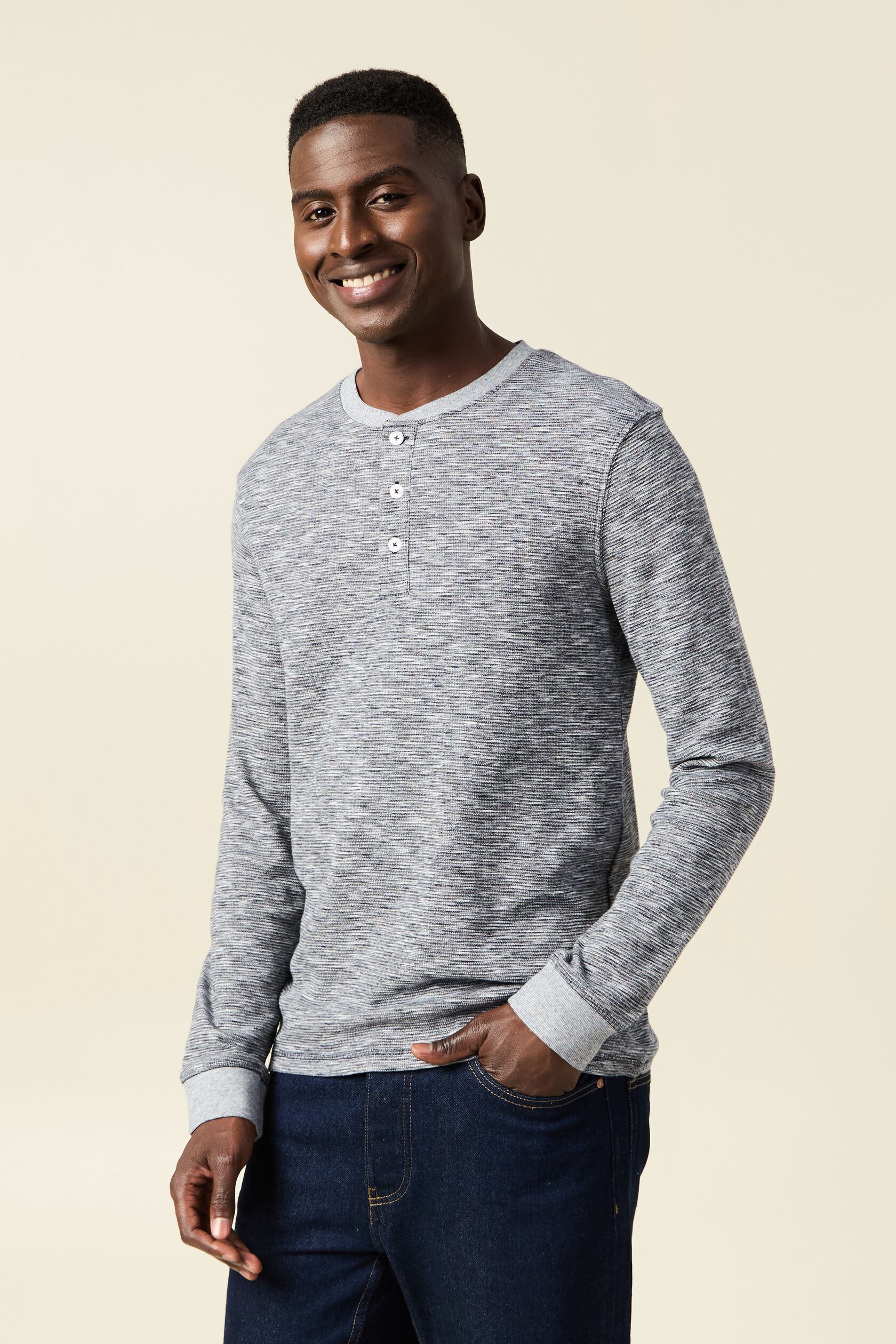 T-shirt en coton manches longues, BONOBO