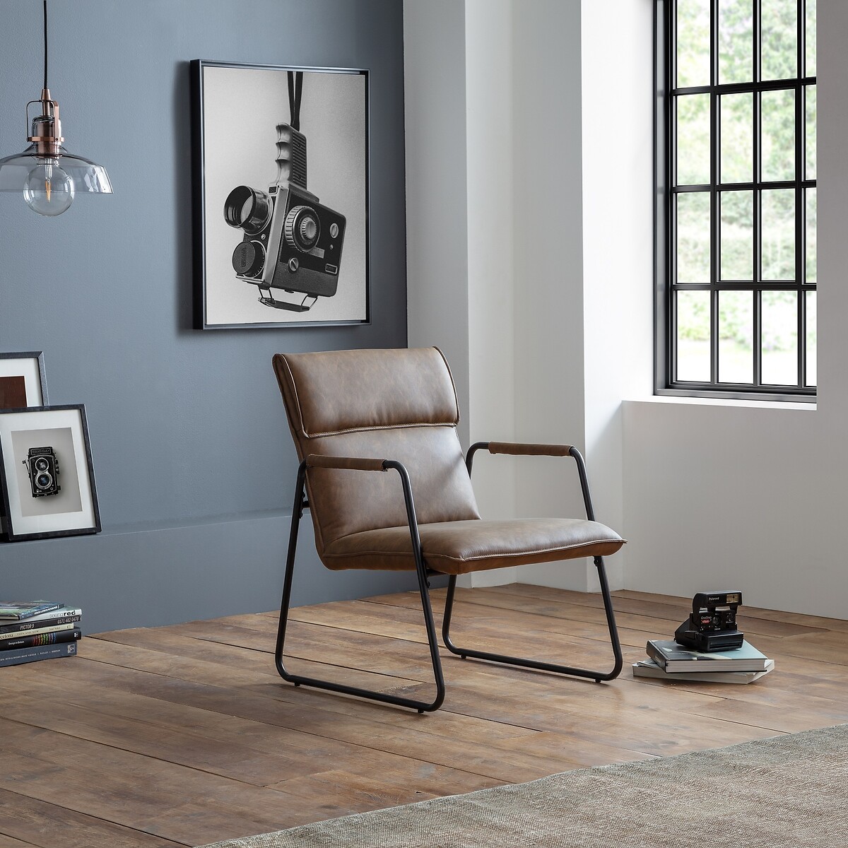 Vivienne Leather Accent Chair, SO'HOME