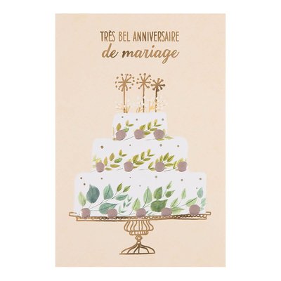 Carte anniversaire de mariage Gâteau DRAEGER PARIS