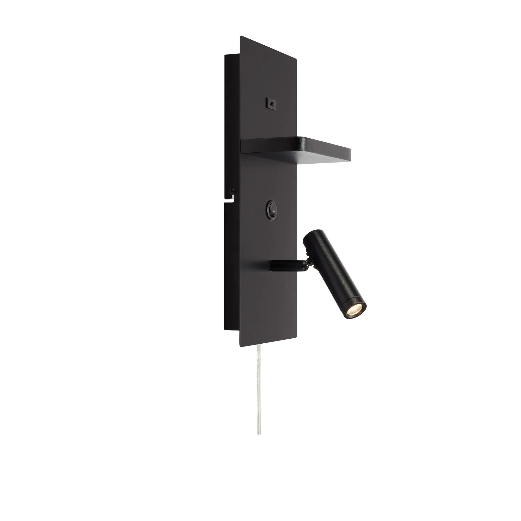 Applique murale avec étagère et port USB en métal CARICA, MARKSLOJD