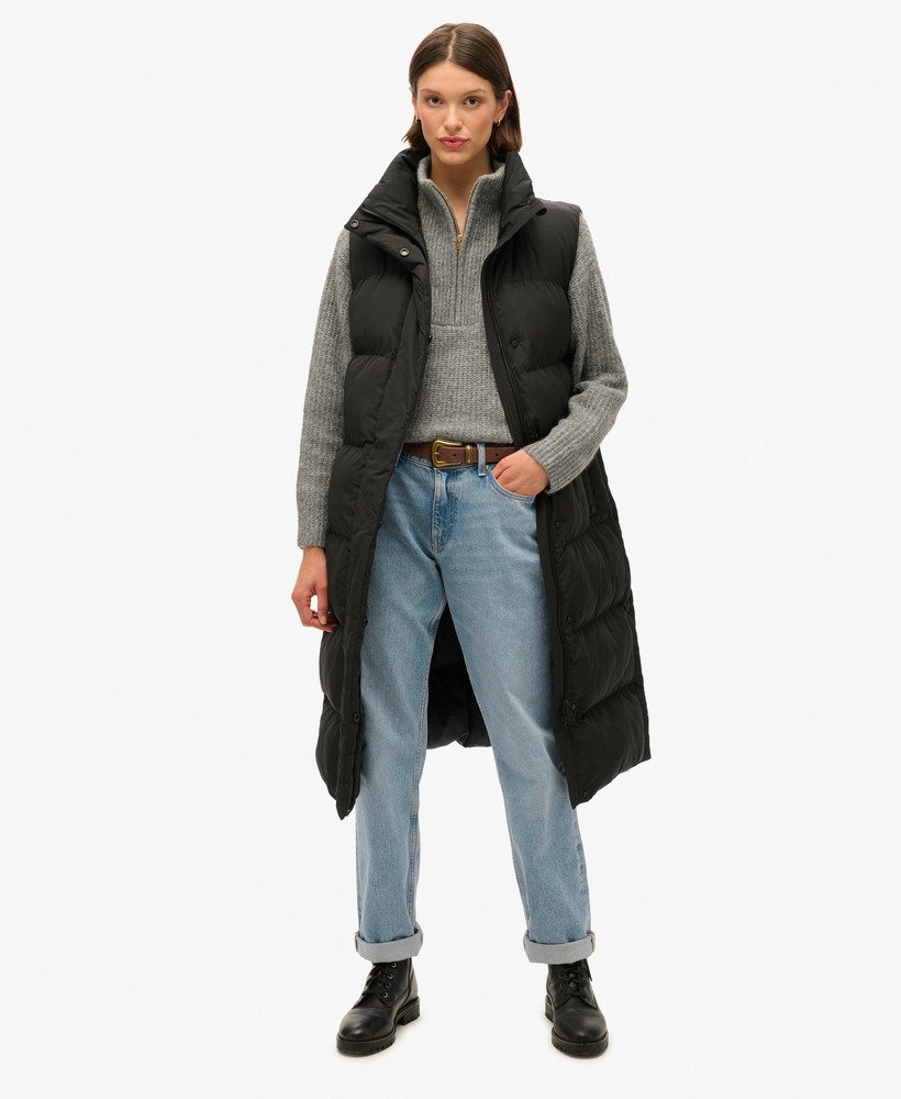 Doudoune longue sans manches, SUPERDRY