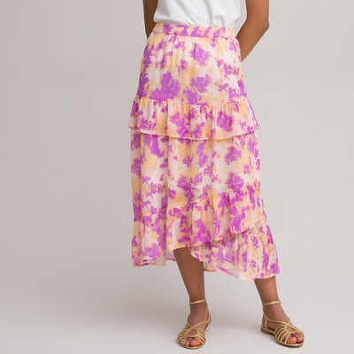 Tie Dye Midaxi Skirt with Ruffles LA REDOUTE COLLECTIONS