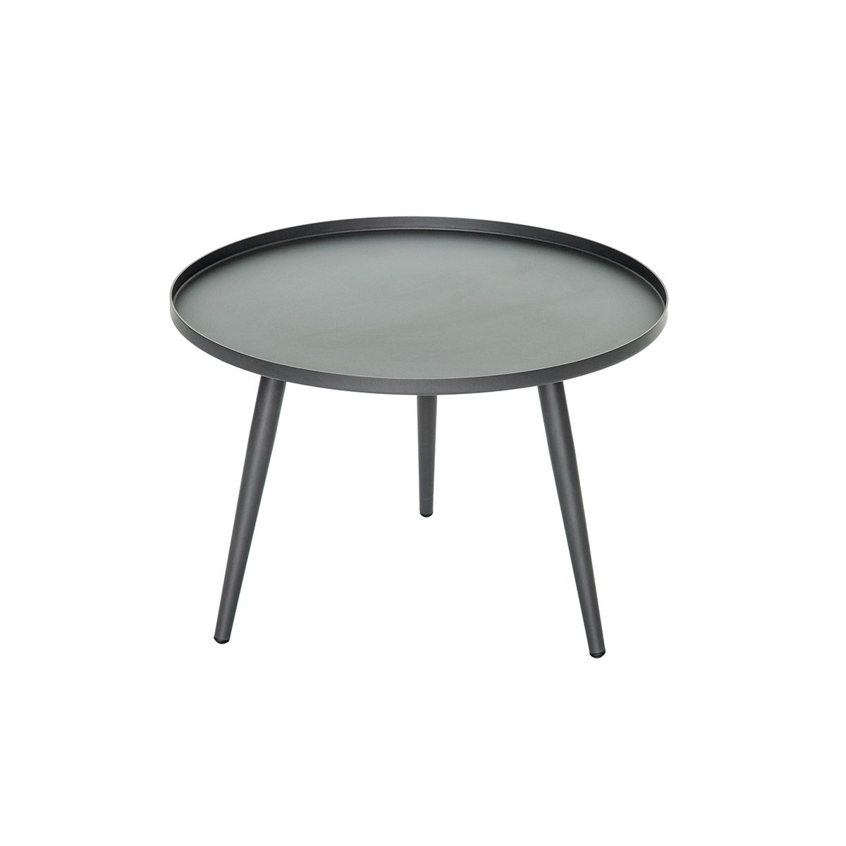 table basse gigogne ronde grise en aluminium antiparos Ø 60 x 42 cm