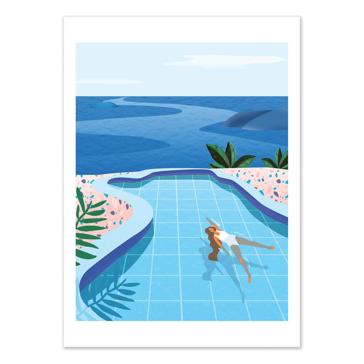 Affiche d'art - Girl in Pool - Petra Lizde, WALL EDITIONS