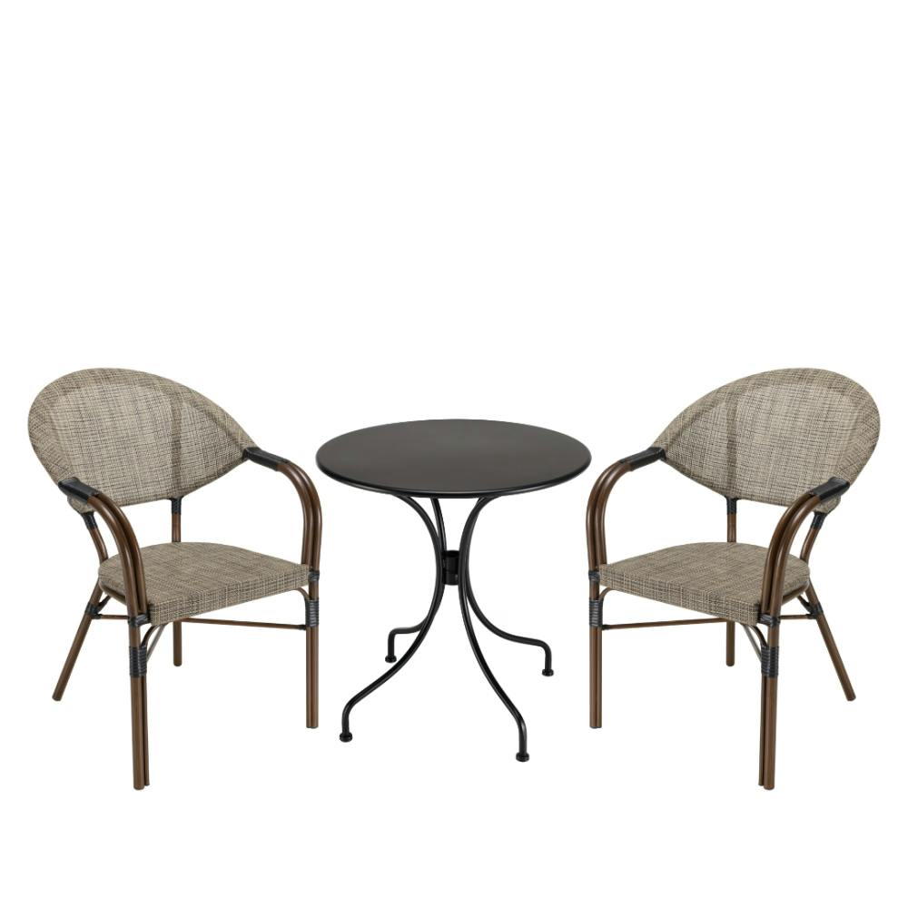 Table + 2 chaises de jardin bistrot GIJON, PIER IMPORT