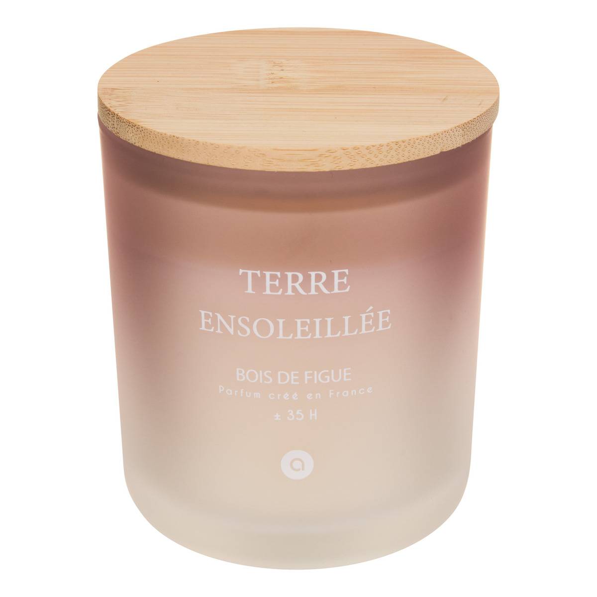 Bougie parfumée pot en verre à couvercle bambou SANA, ATMOSPHERA